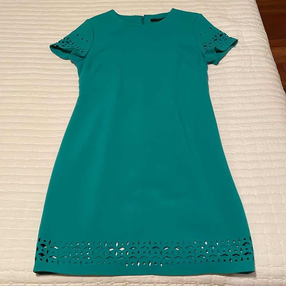 Banana Republic Factory Turquoise Laser Cut Shift Dress